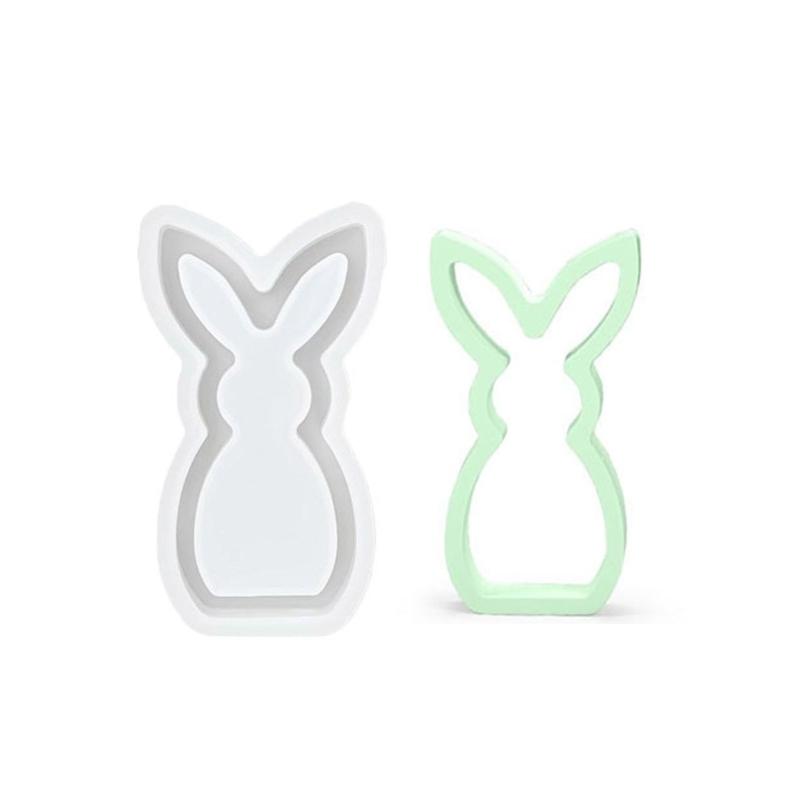 Easter Hare Silicone Candle Molds Heat Resistant for Epoxy Resin Making Candle Soap Tealight Stand Festival Decoration