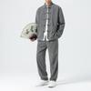 Men Corduroy Sets Men Tang Suit Jackets +Pants Male Kung Fu Traditional Chinese Tops & Bottom Sets Men Tai Chi Hanfu Tracksuit