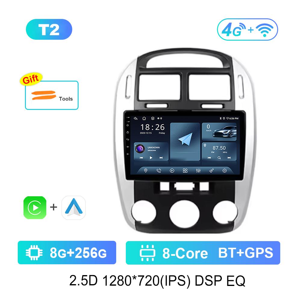 9 Inch GPS Navigation Android OS for Kia Cerato 2004 - 2008 4G DSP Stereo Car Radio Multimedia Player WiFi Bluetooth Cooling Fan