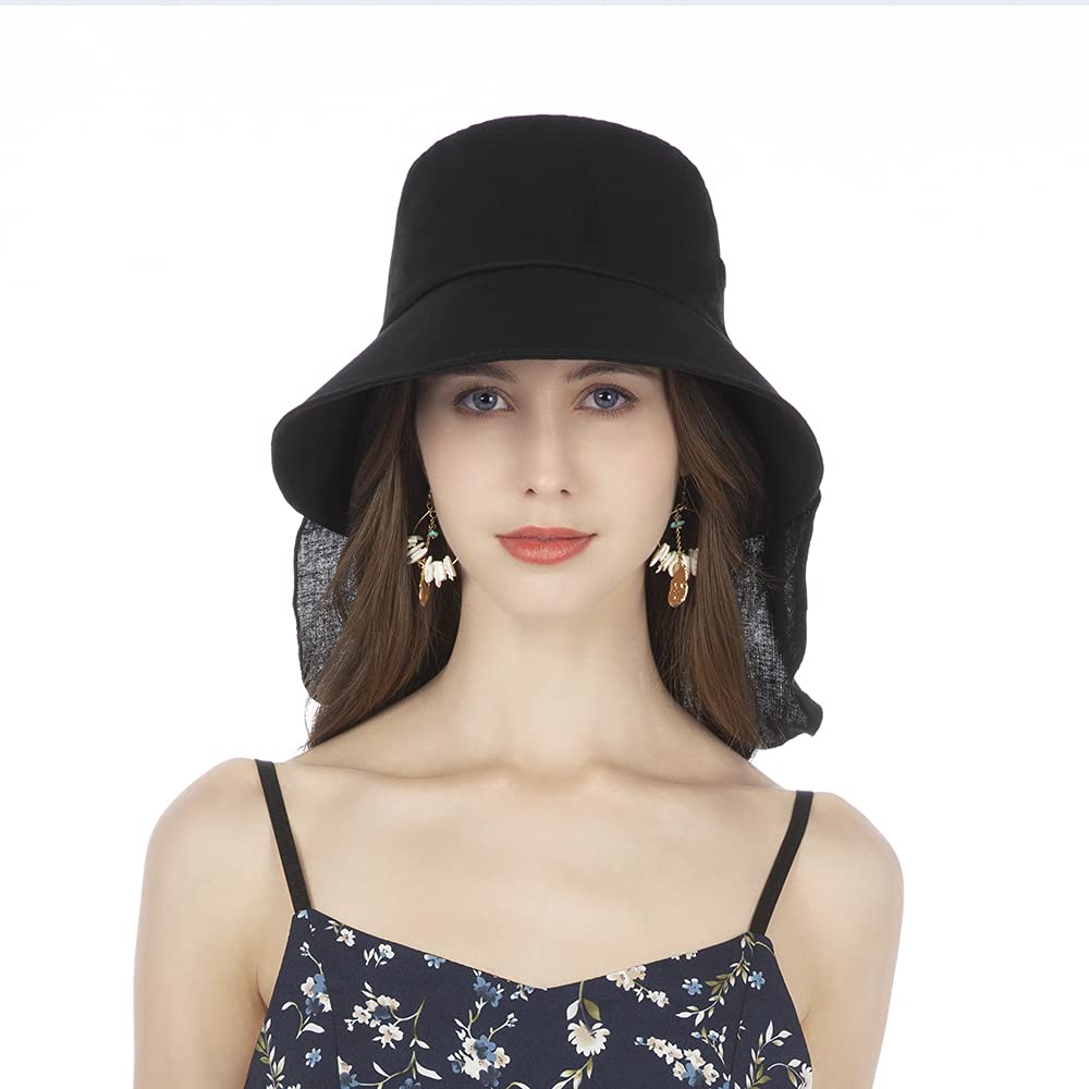 Sun Hat for UV Wide Slimming Effect [NC] UV-cut Women, Spring/summer, Protection, Brim, Stylish, (black)