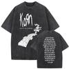Korn Follow the Leader 1998 Nu Metal Album Graphic Oversized Vintage Washed Streetwear T-Shirt Featuring "Got the Life" & "All In the Family" for Rock