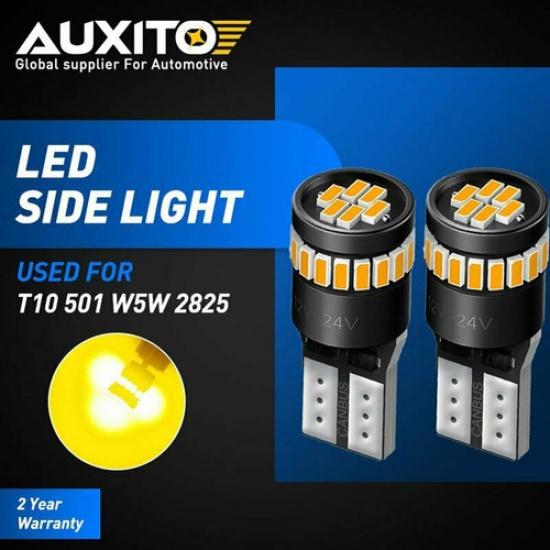 

2x T10 LED Bulb 168 194 Side Marker Light Stepwell Lamp CANBUS Amber Yellow LN