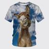 New fun retro donkey 3D printed T-shirt cute animal breathable lightweight summer sports top short sleeve