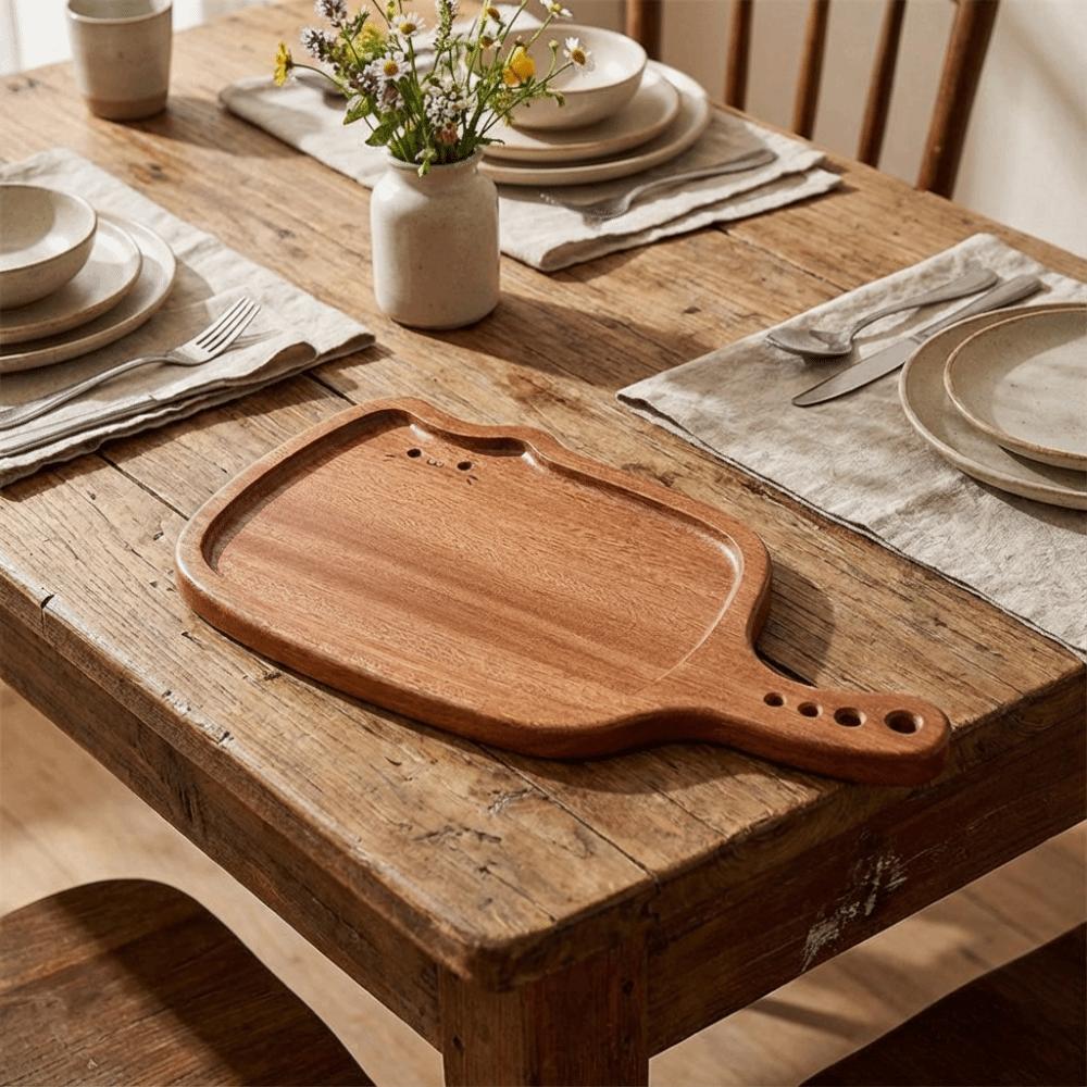 Solid Wood Ebony Wood Cutting Board Thickened Kitty Shape Steak Tray Fruit Chopping Board Kitchen