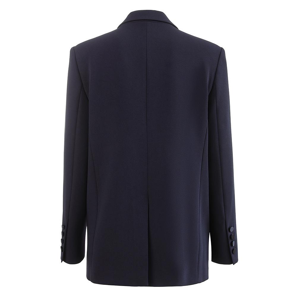Nanyou Women's High-End Acetate Blazer - Spring/Summer 2025 Loose Fit, Drapey Patchwork Design