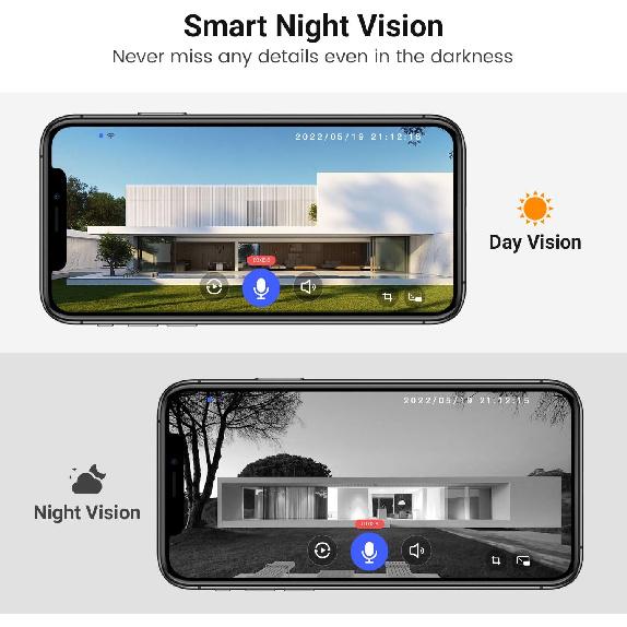 1080P Wireless Video Doorbell Camera, Night Vision, Intelligent AI Detection, Two-Way Audio, 2.4GHz Wi-Fi Support, Chime Included, Battery Powered,
