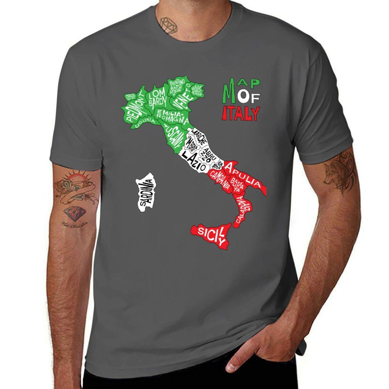 

calabria MAP OF ITALY T-Shirt plain cotton graphic tees kawaii clothes mens shirts graphic tee 4XL