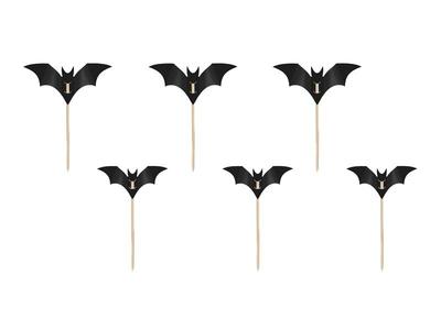 Halloween Muffin Decorations - Bats 6 Pieces | Stylish Party Accents