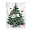 Festive Window Hanging Merry Christmas Tapestry, Wall Fabric Backdrop, Xmas Tree Winter Holiday Party Scene Decoration Art for Living Room,