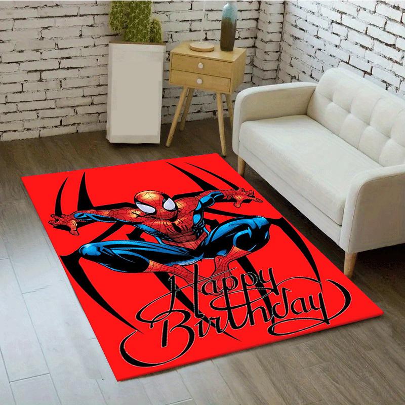 1pc Spider-Man Pattern Area Rug Soft Flannel Floor Mat for Living Room,Office,Bedroom and Carpet,Sofa Coffee Table Floor Mat