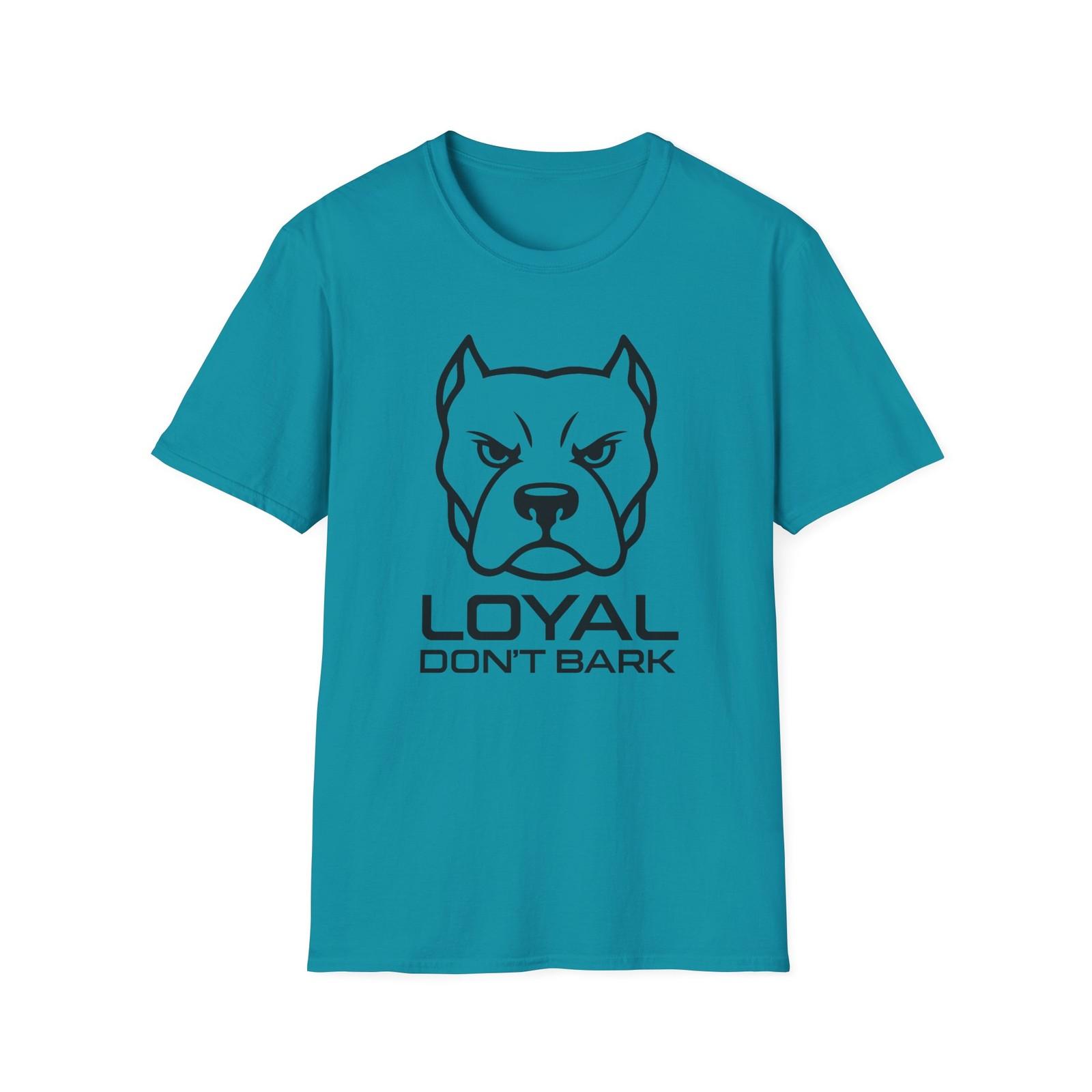 Unisex Softstyle Pit Bull T-Shirt Mens Womens Tees Top,:“Loyal Don’t Bark”, Silent Strength XL
