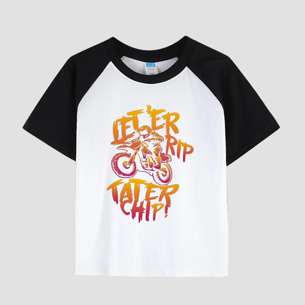 Kids' Printed T-Shirt with Round Neck, Cotton Fabric, Boy's Casual Fashion Short Sleeve Top for Summer