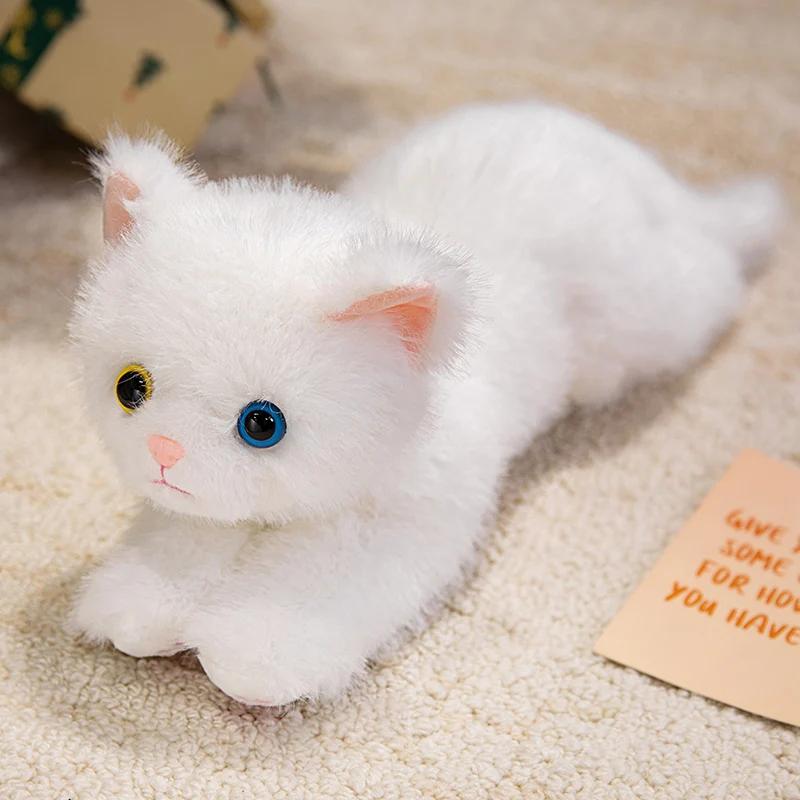 Realistische Kat Pluche Speelgoed Zacht Gevuld Liggend Kitten Pop Schattige Kindermaatje Mooie Woondecoratie Verjaardagscadeau 40cm