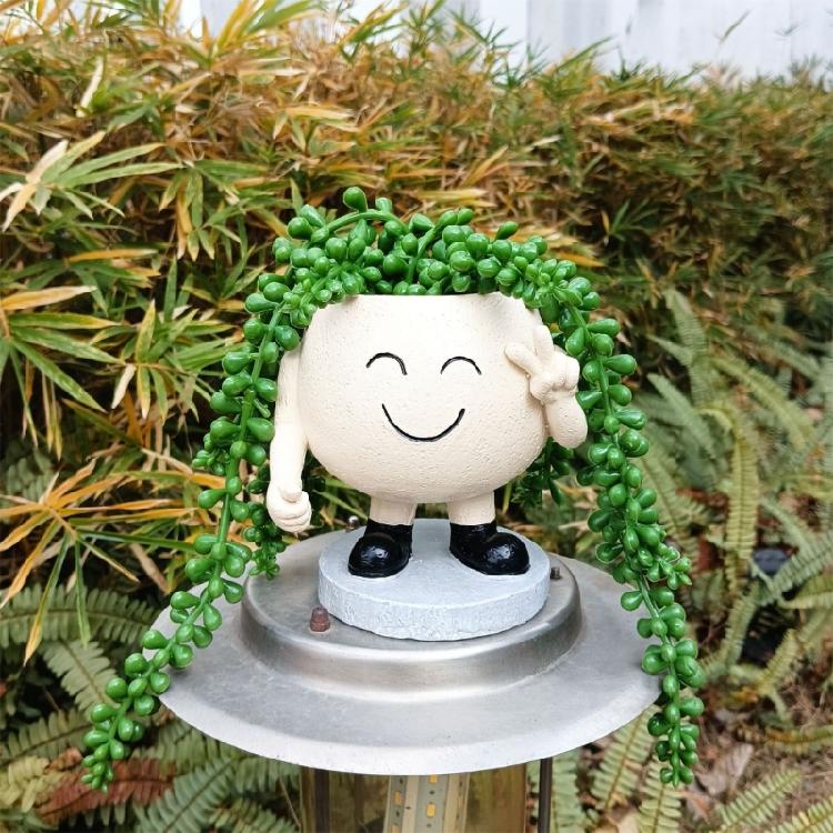 Face Planters Pots Resin Smile Face Vase Succulent Head Planter Pots Face