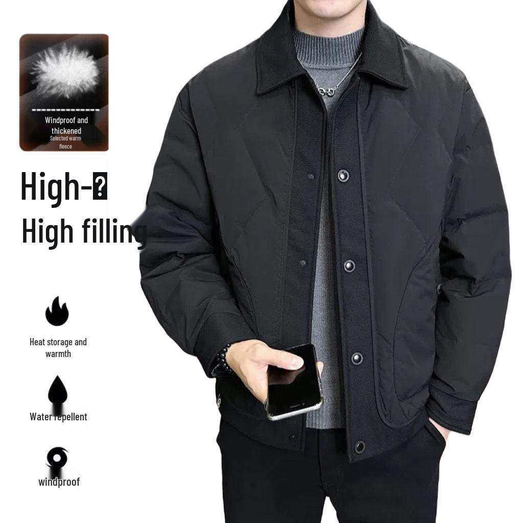 

Men s 2025 Winter Trend Lightweight Lapel Duck Down Jacket 2XL (150-165 jin)
