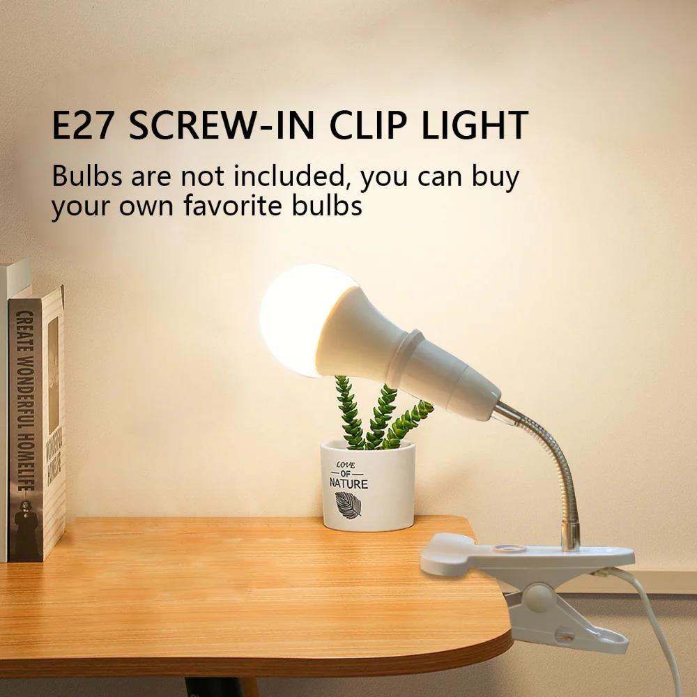 Clip on Desk Lamp Book Light Mini LED Reading Light Flexible Easy Book Clip Lamp Read Night Reading Lamp in Bed EU/US Plug