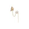 Second-line integrated butterfly love flower earbone clip earrings niche design high-end light luxury earclip temperament fringed earrings