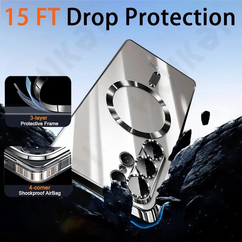 Custodia per Samsung S26 Ultra Trasparente Antiurto Sottile Magnetica Protettiva per Telefono Magnete Ultra Forte Cover Posteriore Anti-Ingiallimento