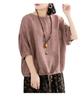 Women's Plus Size Batwing Sleeve Drawstring Hem T-shirt - Casual Round Neck Mid Sleeve, Summer 2024