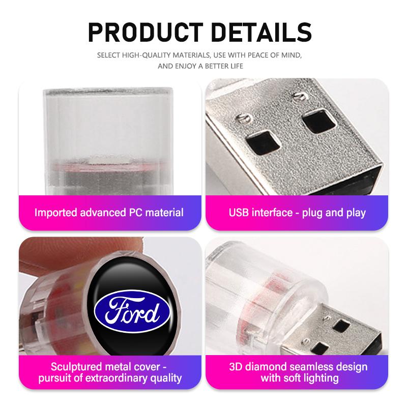 Car Portable Environment Light Plug Play Colorful Decor Lamp For Ford Escort KA Flex Everest KA Expedition Falcon Fusion