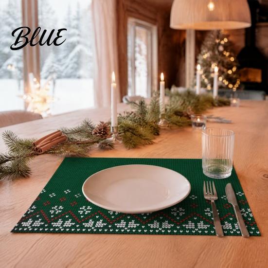 Christmas Table Decorations Kitchen Polyester Washable Place 17.7" Placemats 12.6" x Mats for Pads Dining
