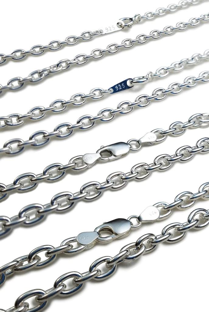 [dredline] 1.3mm60cm CL35 Figaro Chain Silver Necklace for Women and Men, Pendant Chain, Silver 925, Silver Accessory (60cm, CL35, 1.3mm width)