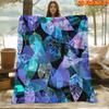 1pc Iridescent Leaf Print Throw Blanket Suitable for All Seasons, Soft Flannel Bedspread with Iridescent Foliage, Machine Washable Multicolor Bedsprea