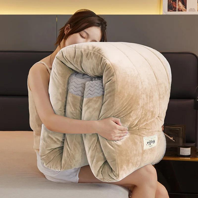 Wool Throw Blanket Keep Warm Winter Bed Blankets Double Sided Queen Duvet Cover Camping Double Bed Cover Bedspread On The Bed