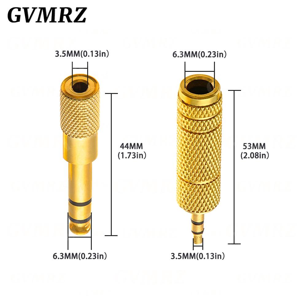 1PCS Gold 6.3mm 1/4" Male Plug To 3.5MM 1/8" Female Jack Stereo Headphone Audio Adapter Home Connectors Adapter Microphone