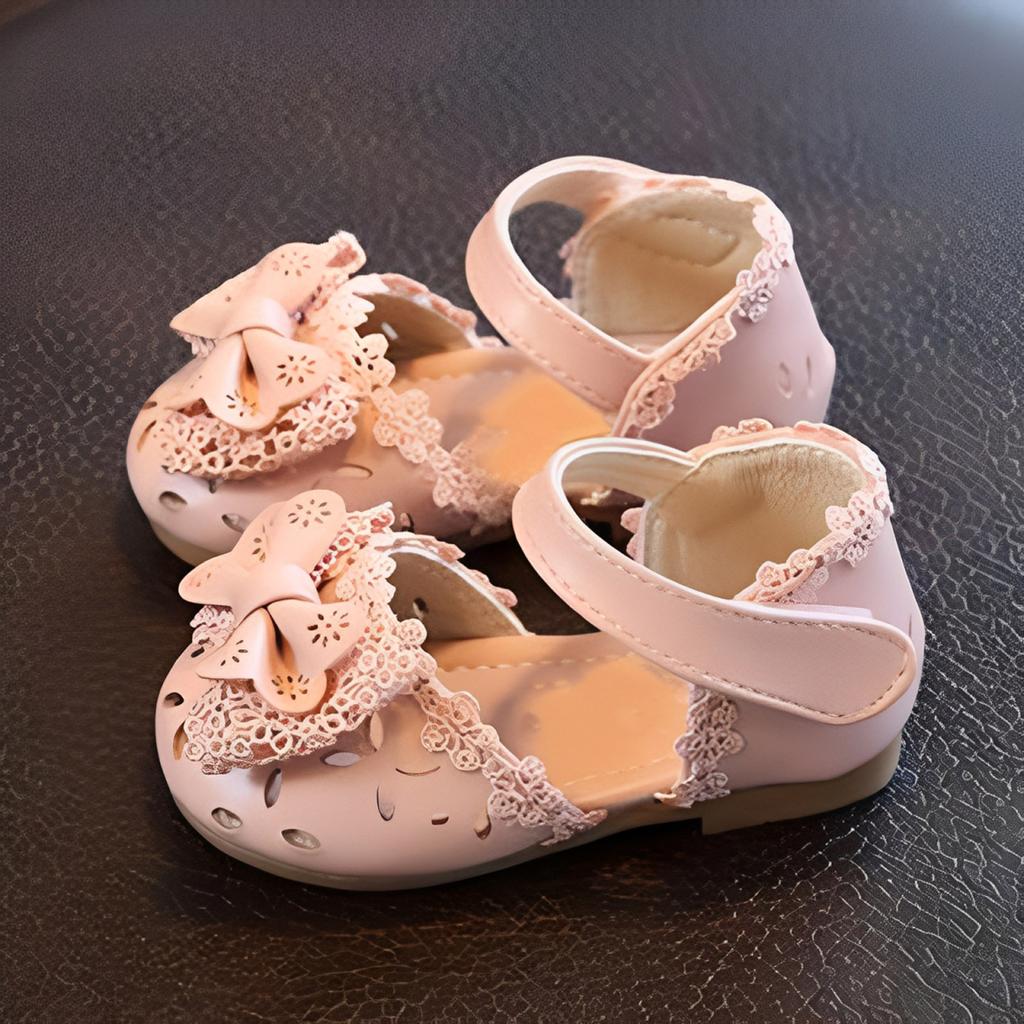 Kids Toddler Girls Sandals For Wedding Party Princess Hollow Out Soft Bottom Leather Shoes Children Flats Shoes With Flower
