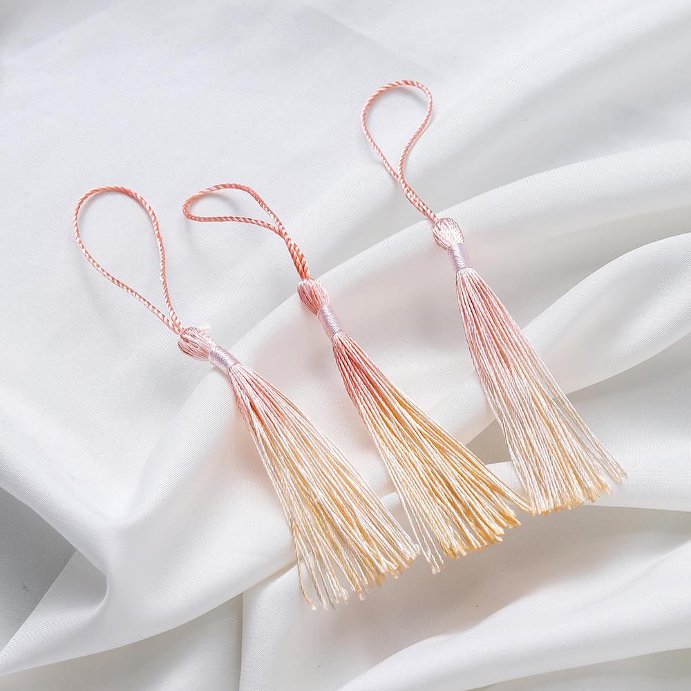 10Pcs Gradient Color 13cm Tassels Polyester Silk Tassel Fringe Crafts Jewelry for Diy Jewelry Making Pendant Decor Bookmark