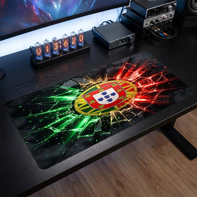 Portugal Football Crest Mouse Pad, Extended Non Slip Rubber Desk Mat for Gaming Office Laptop Fan Gift