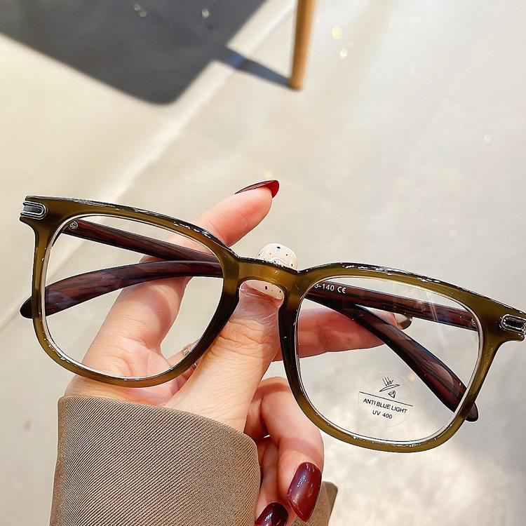 Elegant Women Anti Blue Light Myopia Glasses Luxury Square Computer Games Glasses New Men Optical Prescription Eyewear 0 To -6.0