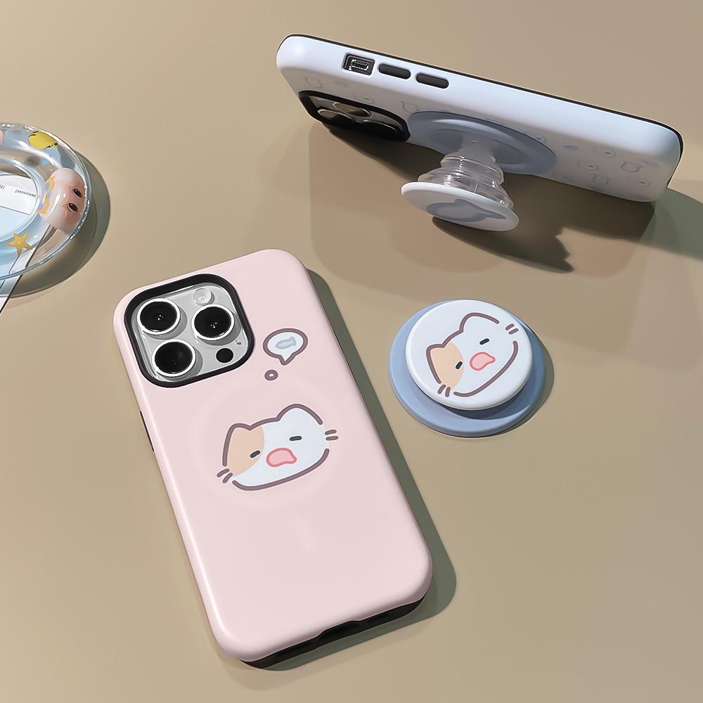 Applicable To Apple 17Promax Magnetic Film Mobile Phone Case iPhone15 Cat Holder 14 Anti-drop 16 Protective Case