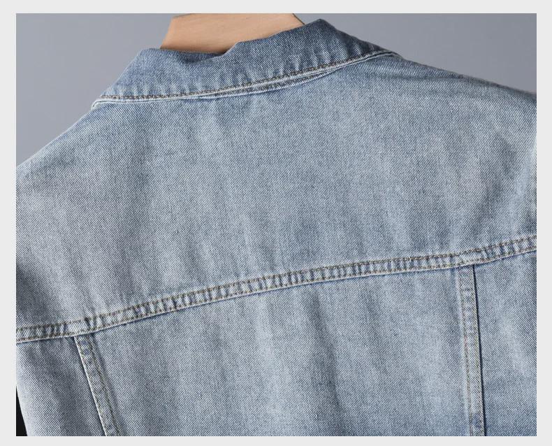 Men's Fashion Loose Fit Denim Jacket - 2023 Spring/Autumn Collection, Large Size, High Quality