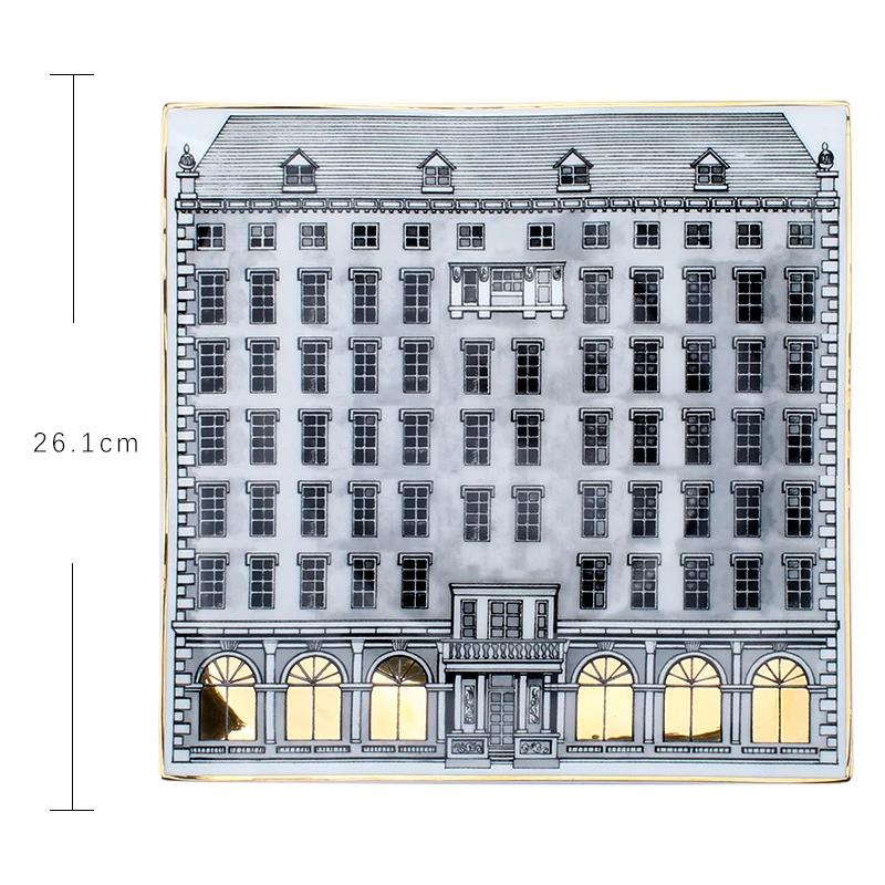 Nowy Styl Łabędzi Zamek Zastawa Stołowa Talerz Obiadowy Wysokiej Jakości Porcelana Kostna Ceramiczne Talerze Architektura Rzymska Filiżanka do Kawy