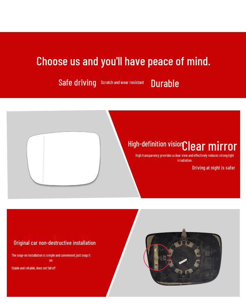 Rearview Mirror Lens for Volvo XC60, S60, S80L, S40, V40, V60, C30