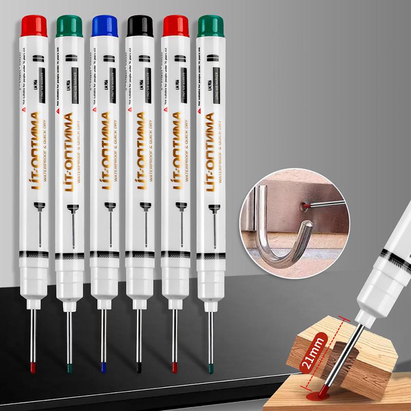 Marker multifuncțional cu cap lung, 45 mm adâncime, pentru gaură de găurit, impermeabil, pentru baie, prelucrarea lemnului, stilou de tâmplărie