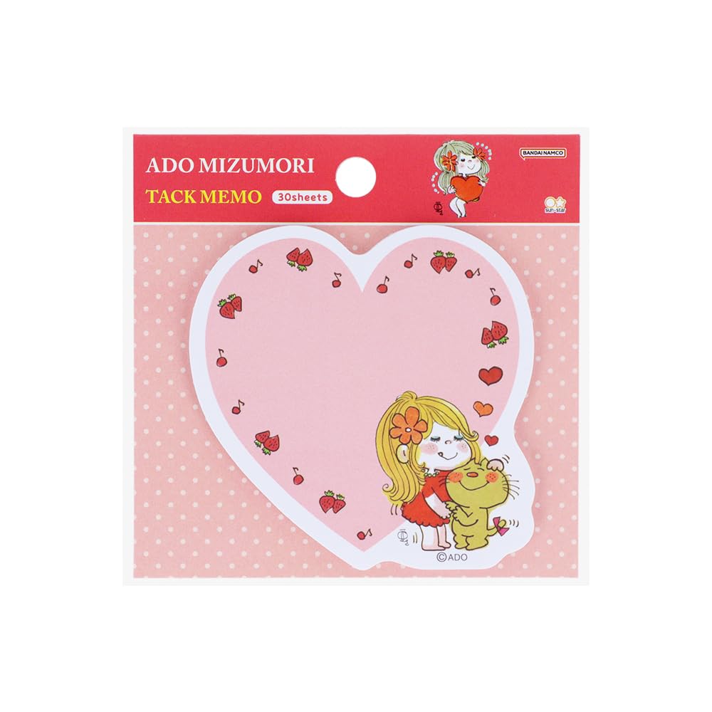 

Stationery Ado Mizumori Sticky S2847035 Sun-Star Notes, Die-Cut Strawberry, земляничный