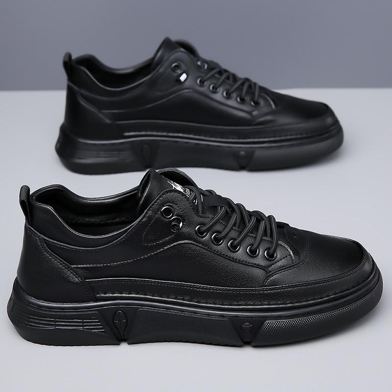 Men's Shoes 2025 Autumn New Soft-soled Casual Shoes Trendy Sports and Leisure Leather Shoes Men's Overboard Shoes