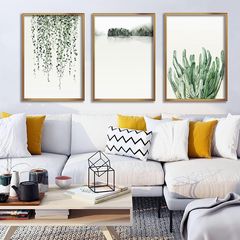 WCIC New Aquatic Vines Green Plant Leaves Decorative Home Wall Decoration Hanging Painting