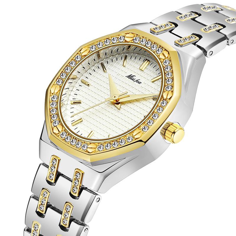 With Gift Box Top Luxury MISSFOX Watch Fashion Golden Waterproof Watch Quartz Watch
