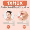 8 Wall Mounted Makeup Mirror 1X 10x Magnifying Mirror Double Sided Vanity Makeup Mirror for Bathroom Nickel Brush Finish