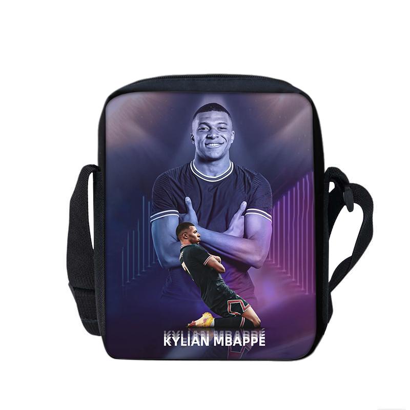 M-Mbappe Printed Shoulder Messenger Bag Handbag Football Star School Bags Phone Bag Football Sports Shopping Bag Best Gift