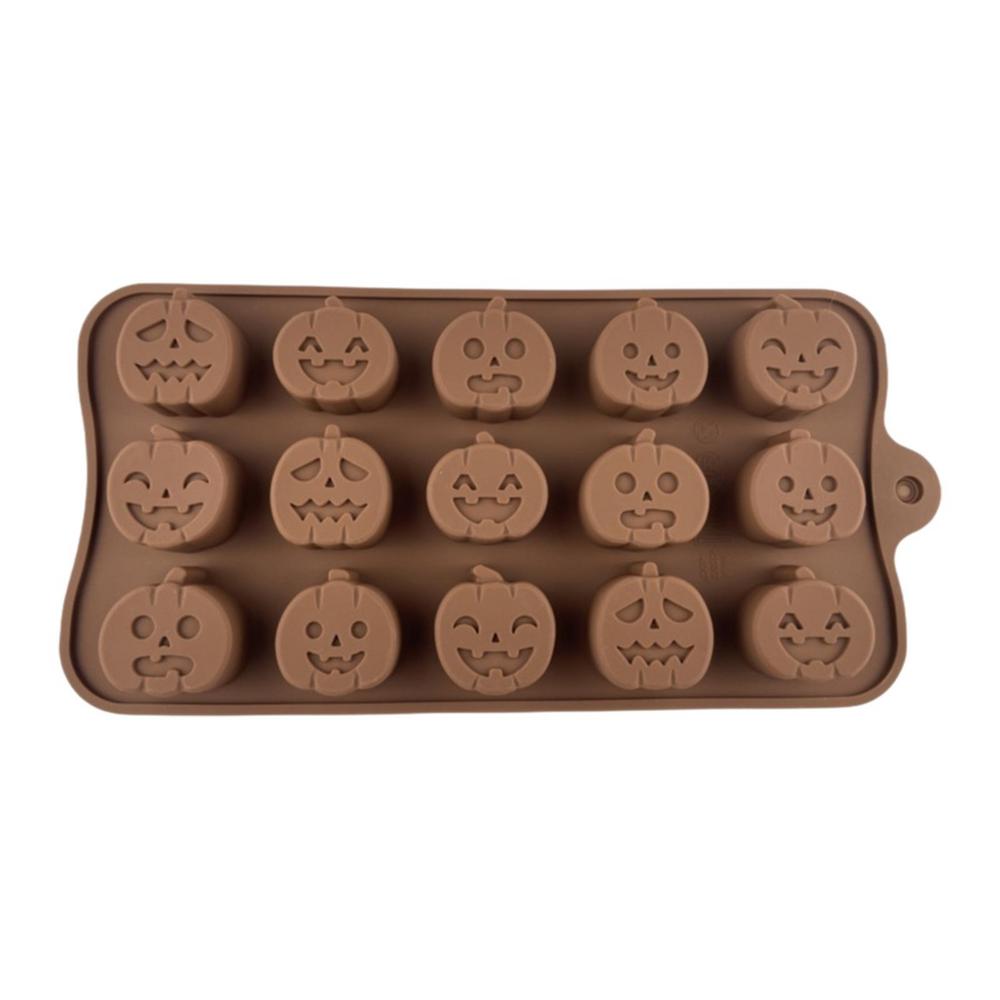 Halloween Pumpkin Chocolate Mold Kawaii Pumpkin Ghost Silicone Mold 15-Cavity Resin Crafts Ice Cube Candy Jelly Mould Cake Tool