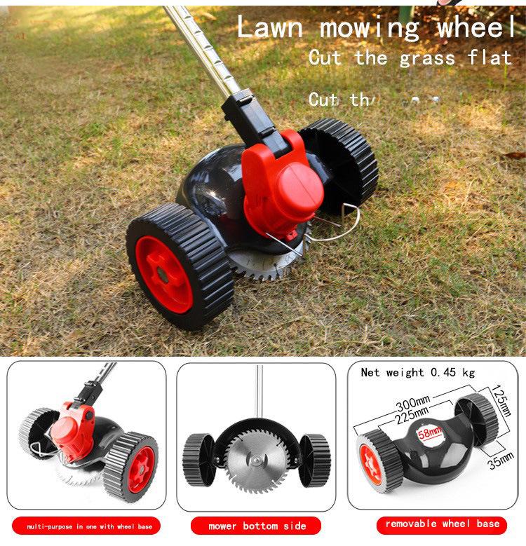 Rechargeable Lithium Battery Lawn Mower with Wheels - Compact Weeding Tool