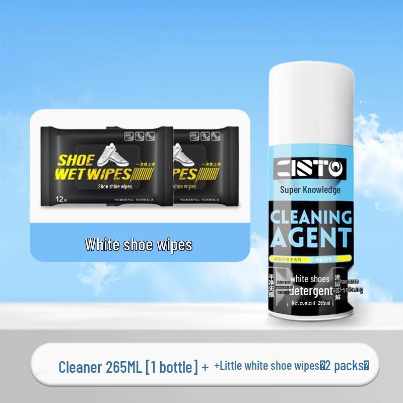 White Shoe Cleaner Foam: No-Wash Stain & Yellowing Remover, Dry Cleaning Mousse with Shoe Polishing Brush