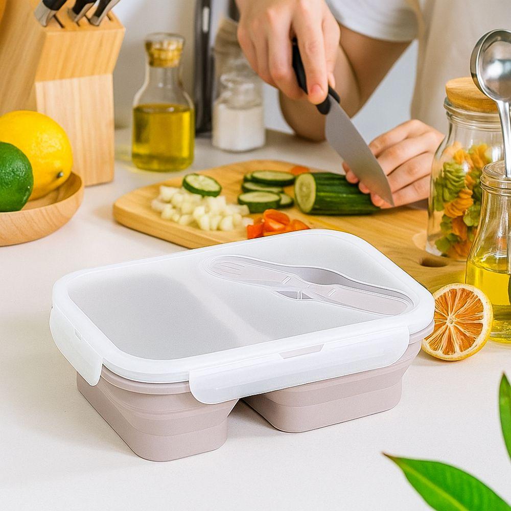 Airtight Foldable Lunch Box Large Capacity Food Storage Container Fresh Keeping Box  Camping
