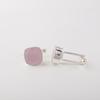 Rose Chalcedony Gemstone 925 Sterling Silver Handmade Jewelry Designer Cufflink 1" For Him CL-9-16
