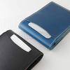 Italian Leather Slip-On Note Holder with Pocket for RHODIA #11, Unisex Gift, Genuine Leather, Blue, INL-3603